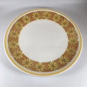 Ceramic Guild Esperanto Chop Plate Sleepy Hollow H825 Vintage MCM Yellow Flowers